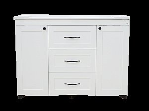 Тумба с раковиной 3 ящ. напольная Misty Дуэт 120 белая матовая для ванной в интернет-магазине Sanbest