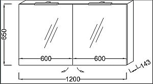 Зеркальный шкаф Jacob Delafon EB1368 120 купить в интернет-магазине сантехники Sanbest