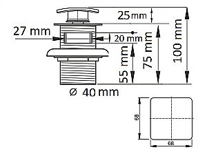 Донный клапан без перелива Ceramalux RD010 купить в интернет-магазине сантехники Sanbest