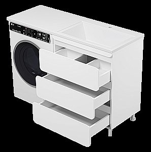 Тумба с раковиной Misty Чегет - 70 П-Чег-01070-01Н3Я (Раковина Гавана 130) белая для ванной в интернет-магазине Sanbest