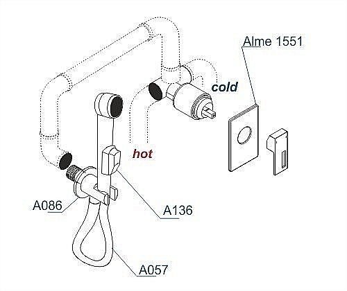 Гигиенический душ WasserKRAFT Alme A15157 купить в интернет-магазине сантехники Sanbest