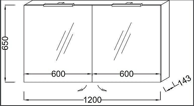 Зеркальный шкаф Jacob Delafon EB1368 120 купить в интернет-магазине сантехники Sanbest