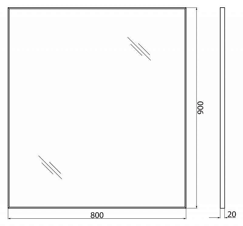 Зеркало BelBagno SPC-AL-800-900 в ванную от интернет-магазине сантехники Sanbest