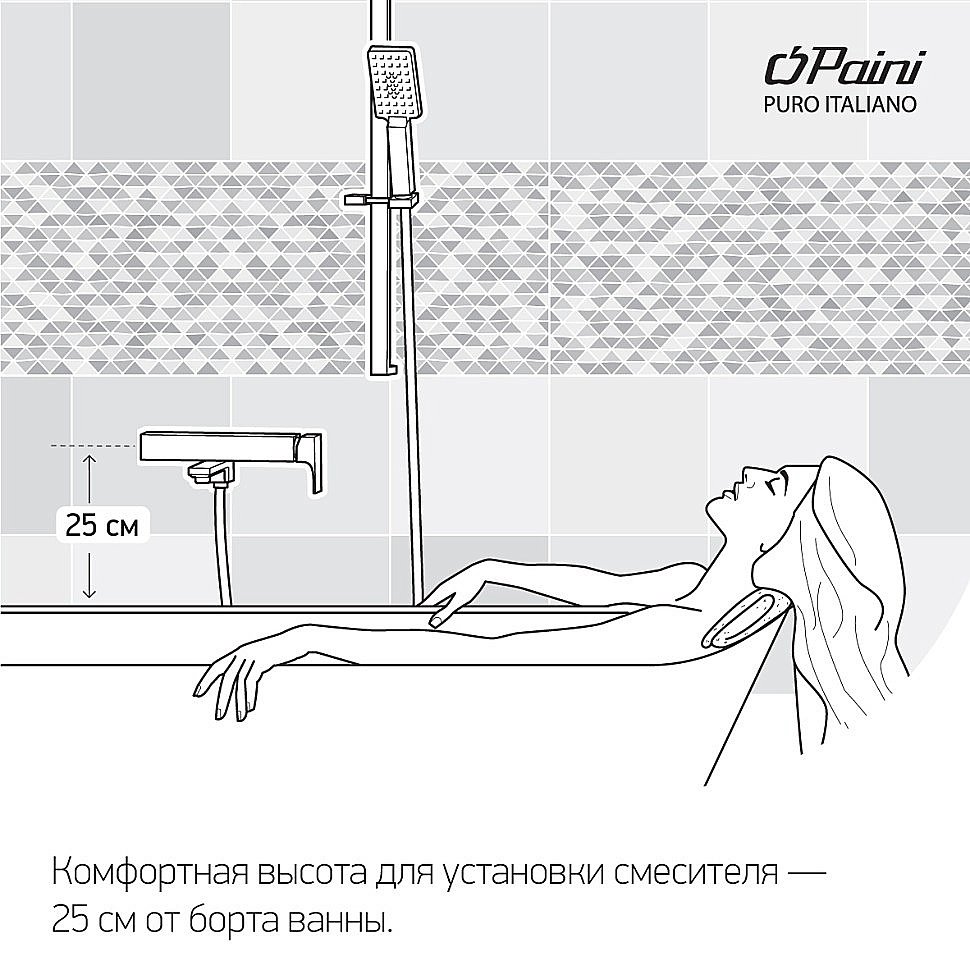 Смеситель для ванны PAINI Laguna LACR111 хром купить в интернет-магазине сантехники Sanbest