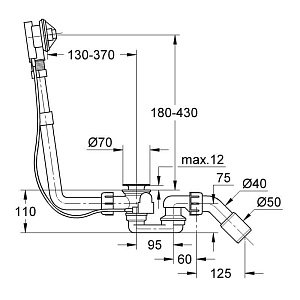 Слив перелив для ванны Grohe Talento 28943000 купить в интернет-магазине сантехники Sanbest