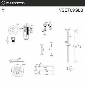 Душевая система WhiteCross Y YSET09GLB матовое золото купить в интернет-магазине сантехники Sanbest