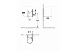 Раковина с полупьедесталом Grohe Euro Ceramic GR2005-2 55 купить в интернет-магазине Sanbest