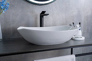 Раковина накладная Gid Creativo 56 N9137 51177 белая купить в интернет-магазине Sanbest