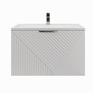 Тумба с раковиной подвесная Grossman БЛИСС 70 с 1 ящ, белая матовая для ванной в интернет-магазине Sanbest