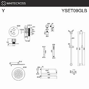 Душевая система WhiteCross Y YSET09GLB матовое золото купить в интернет-магазине сантехники Sanbest
