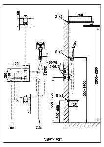 Душевая система Vincea Next VSFW-1N3TCH хром купить в интернет-магазине сантехники Sanbest