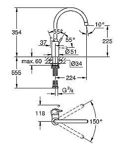 Смеситель для кухни Grohe Concetto new 32661003 купить в интернет-магазине сантехники Sanbest