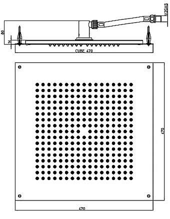 Верхний душ Bossini Dream Cube H38459.030 хром купить в интернет-магазине сантехники Sanbest