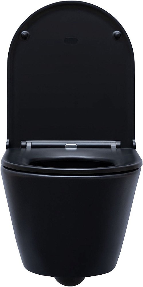 Унитаз подвесной Aquanet Lake черный матовый с крышкой микролифт, безободковый купить в интернет-магазине Sanbest