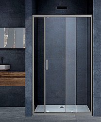 Душевая дверь Vincea Alpha VDS-3AL140CLGM 140 стекло прозрачное/профиль вороненая сталь купить в интернет-магазине Sanbest