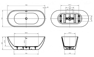 Ванна акриловая BelBagno UNO 170х75 купить в интернет-магазине Sanbest