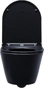 Унитаз подвесной Aquanet Lake черный матовый с крышкой микролифт, безободковый купить в интернет-магазине Sanbest