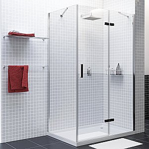 Душевой уголок WasserKRAFT Aller 10H07 120x90 профиль хром/декор черный купить в интернет-магазине Sanbest