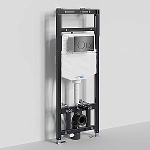 Инсталляция для унитаза WasserKraft Alme 15TLT.010.ME.PB02 кнопка черная глянцевая купить в интернет-магазине сантехники Sanbest