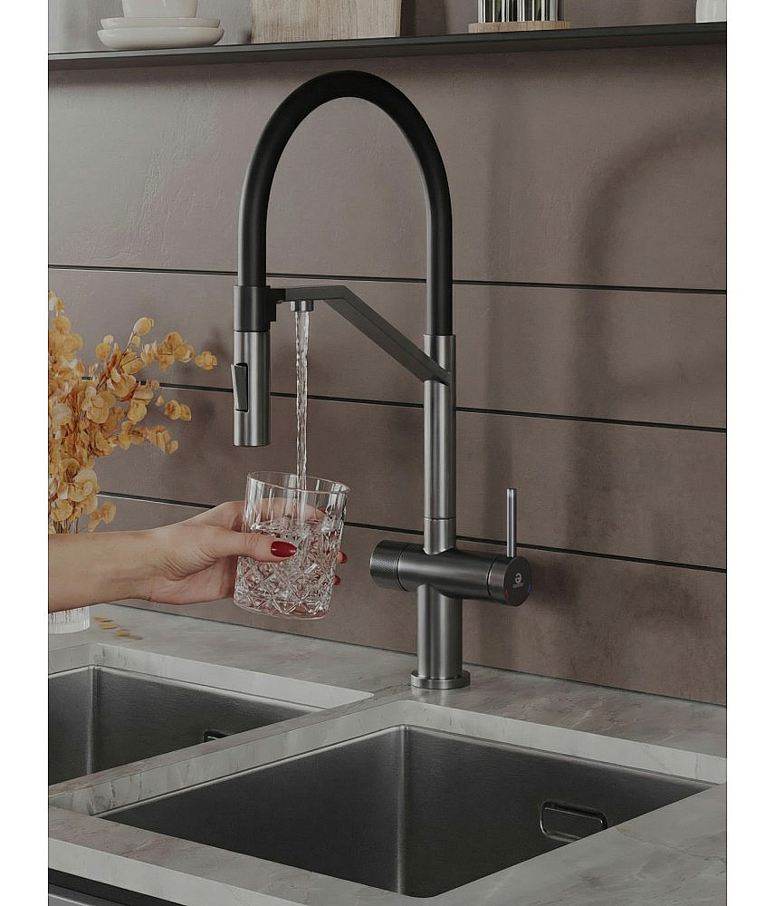 Смеситель для кухни Agger Elegant A3241455 оружейная сталь матовая купить в интернет-магазине сантехники Sanbest