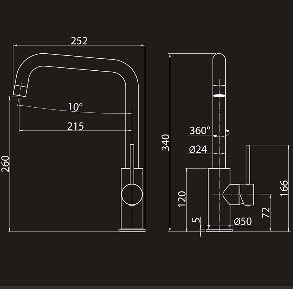 Смеситель для кухни Elghansa Kitchen 56A1116 хром купить в интернет-магазине сантехники Sanbest