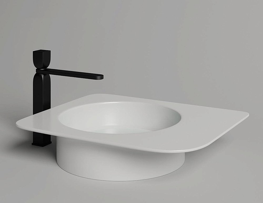 Раковина накладная Salini NINFEA 02 110521M 54 матовая из искусственного камня S-Stone, белая матовая купить в интернет-магазине Sanbest