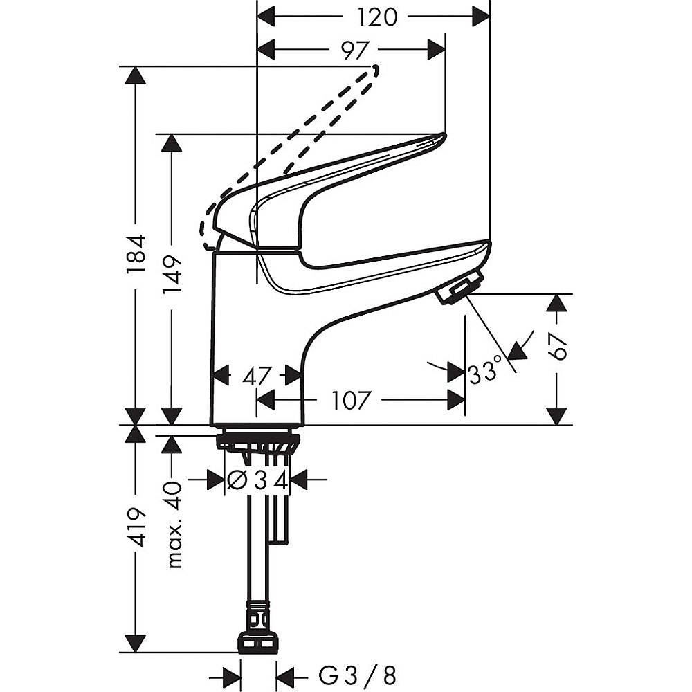 Смеситель для раковины Hansgrohe Novus 71050000 для холодной воды, хром купить в интернет-магазине сантехники Sanbest