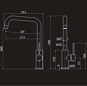 Смеситель для кухни Elghansa Kitchen 56A1116 хром купить в интернет-магазине сантехники Sanbest