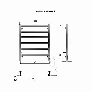 Полотенцесушитель электрический Terminus Ното П6 500х650 купить в интернет-магазине сантехники Sanbest