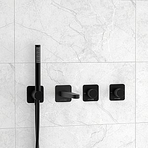 Смеситель для ванны WasserKRAFT Fulda SET2859 черный матовый купить в интернет-магазине сантехники Sanbest