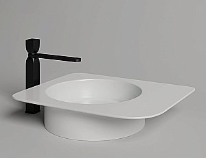 Раковина накладная Salini NINFEA 02 110521M 54 матовая из искусственного камня S-Stone, белая матовая купить в интернет-магазине Sanbest