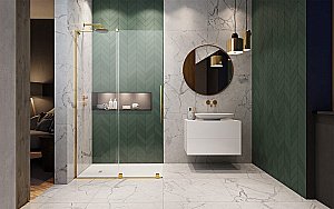 Душевое ограждение Radaway Furo SL Gold Walk-in 120 10306638-09-01 стекло прозрачное/профиль золото купить в интернет-магазине Sanbest
