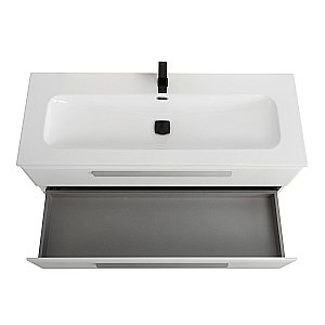 Тумба с раковиной Cezares ECO-CER-N 120 ECO-CER-N-1200-2C-SO-BL белая глянцевая для ванной в интернет-магазине Sanbest