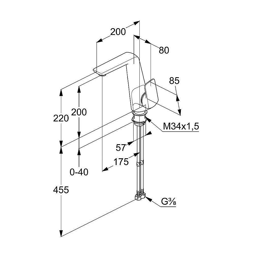 Смеситель для раковины Kludi Ameo 410240575 купить в интернет-магазине сантехники Sanbest
