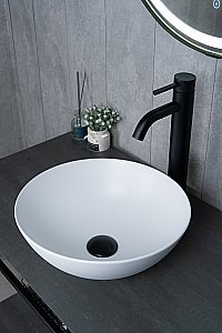 Раковина накладная Gid 9081wm белая матовая купить в интернет-магазине Sanbest