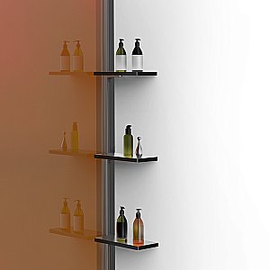 Душевая перегородка Vincea Walk-In VSW-1HWS100GSGM 100 профиль вороненая сталь/стекло янтарь купить в интернет-магазине Sanbest