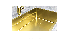 Кухонная мойка Paulmark NEXT-MULTI SINK 74 UNI PM787445-LG светлое золото купить в интернет-магазине сантехники Sanbest