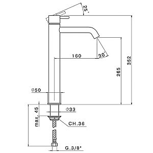 Смеситель для раковины Cisal LESS NEW LN00454021 хром купить в интернет-магазине сантехники Sanbest