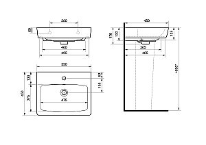 Раковина Акватон Нео 55 1WH302185 белая купить в интернет-магазине Sanbest