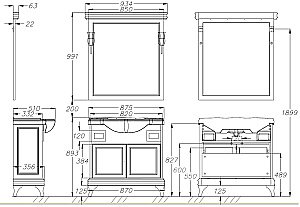 Тумба с раковиной Опадирис Борджи 85 светлый орех для ванной в интернет-магазине Sanbest