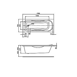 Ванна акриловая Santek Тенерифе 170x70 1.WH30.2.207 белая купить в интернет-магазине Sanbest