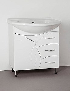 Тумба с раковиной напольная Style Line АМЕЛИЯ 75 белая для ванной в интернет-магазине Sanbest