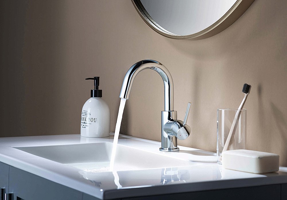 Смеситель для раковины Европа AQ1307CR хром, без донного клапана купить в интернет-магазине сантехники Sanbest