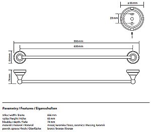 Полотенцедержатель Bemeta Kera 144704047 купить в интернет-магазине сантехники Sanbest