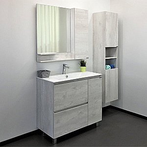 Тумба с раковиной Comforty Верона 00-00001972 90 дуб белый для ванной в интернет-магазине Sanbest