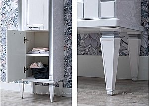 Шкаф-пенал Aquanet Селена 40 белый/серебро для ванной в интернет-магазине сантехники Sanbest