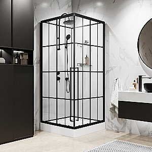 Душевая кабина Niagara Standart ST90/15Q/KL/BKT 90х90 стекло прозрачное/профиль черный матовый купить в интернет-магазине Sanbest