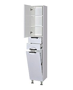 Пенал Misty Жасмин 35 с б/к белая эмаль для ванной в интернет-магазине сантехники Sanbest