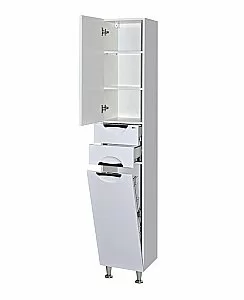 Пенал Misty Жасмин 35 с б/к белая эмаль для ванной в интернет-магазине сантехники Sanbest