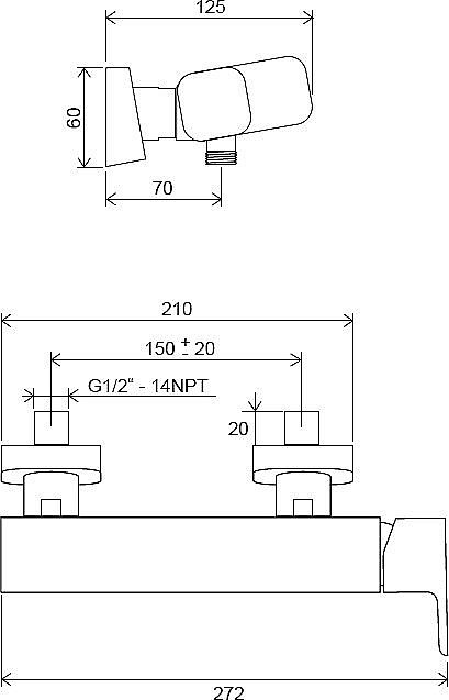 Смеситель для душа Ravak 10° X070153 черный матовый купить в интернет-магазине сантехники Sanbest